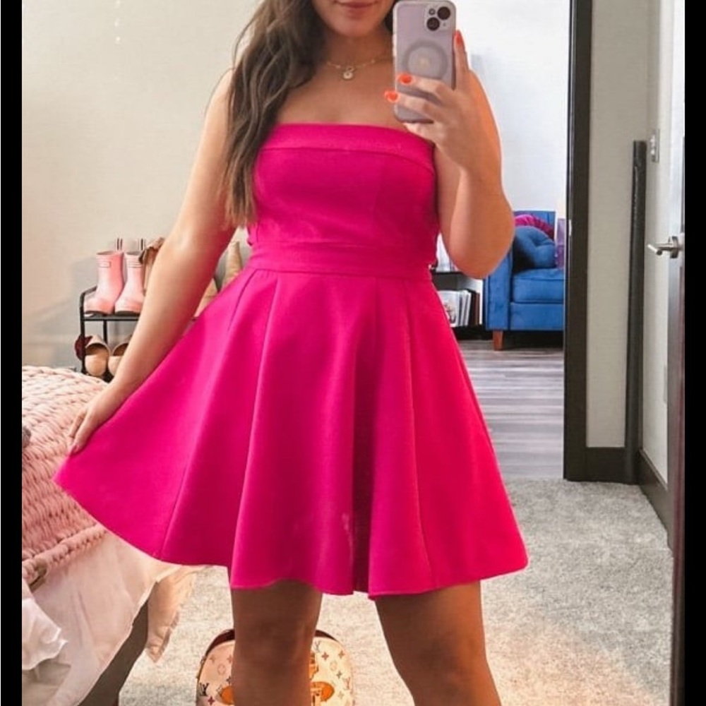 Amanda Uprichard Fuchsia Strapless Dress